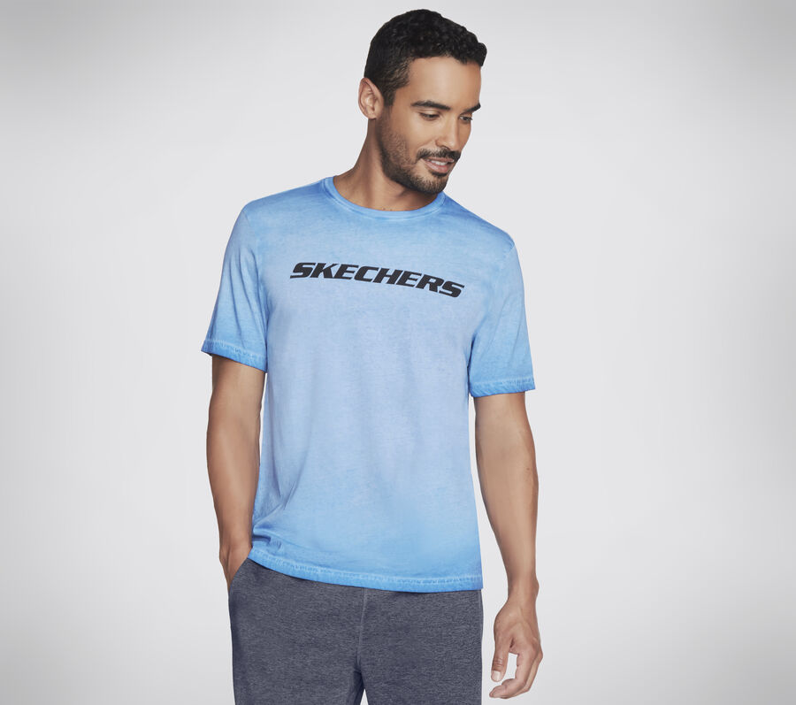 Skechers Apparel Breakers Crew Tee Shirt, BLUE / WHITE, largeimage number 0